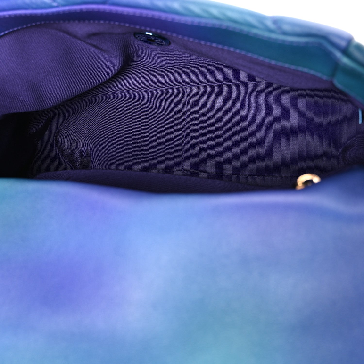 Chanel Tie Dye Calfskin Quilted Medium Chanel 19 Flap Blue Purple 5 of 10