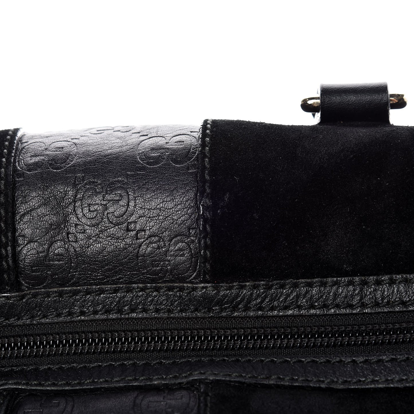 Suede Guccissima Small Boston Black