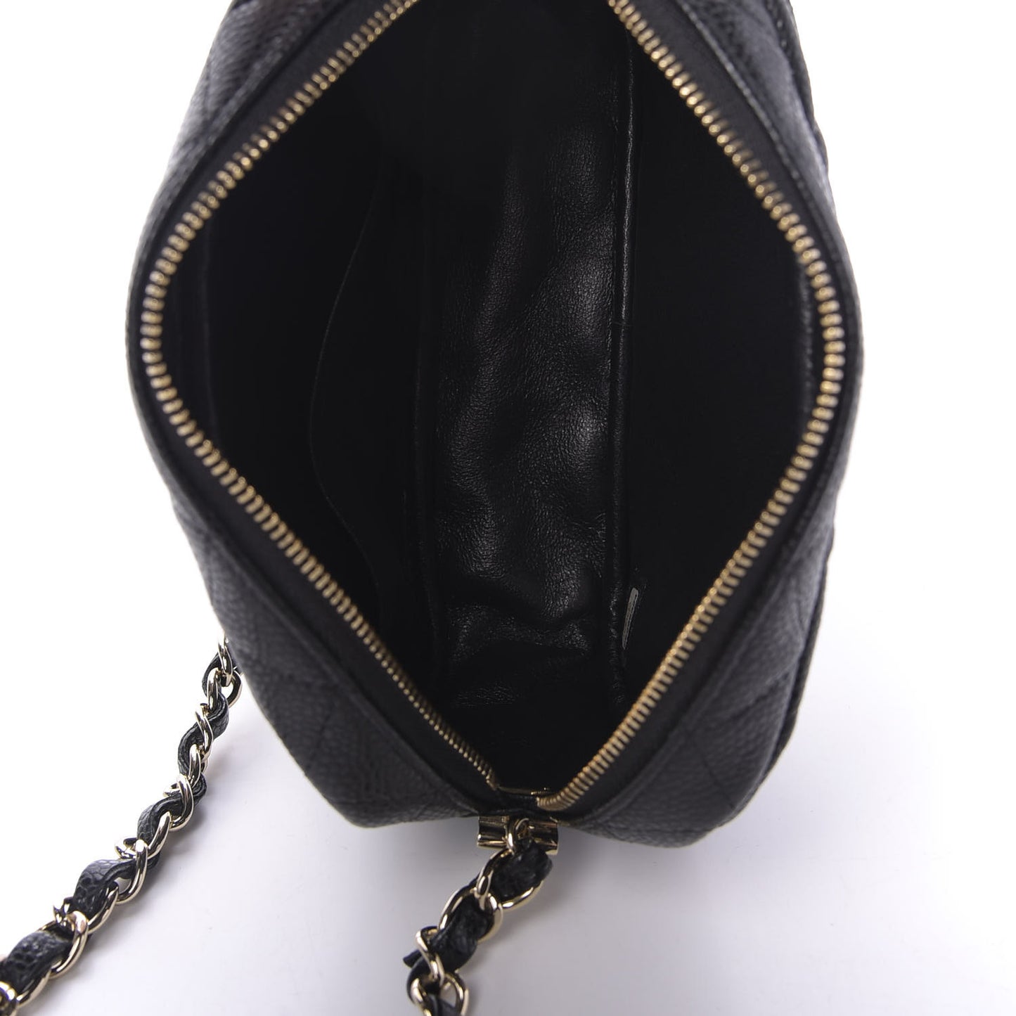 Caviar Quilted Camera Case Black