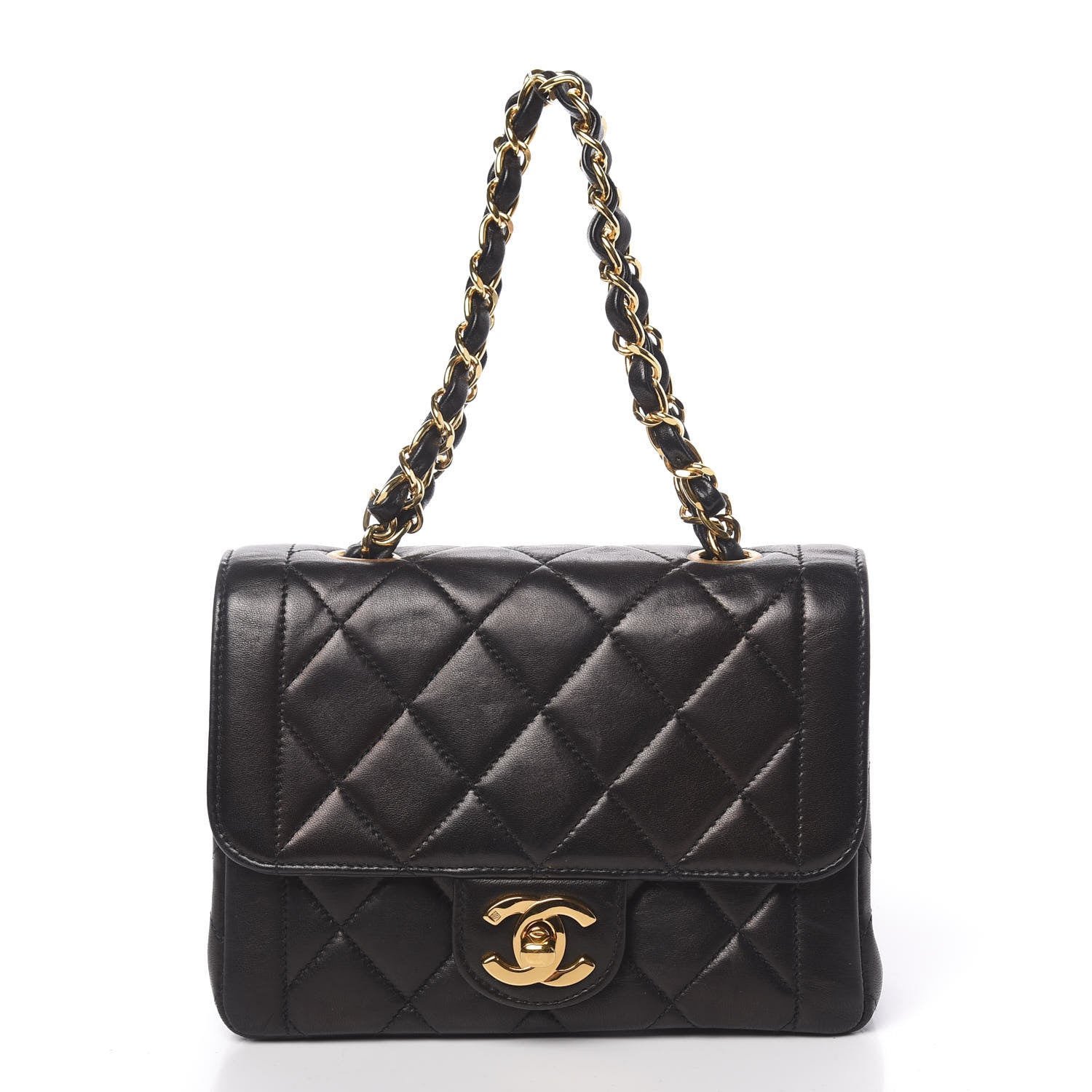 Chanel Lambskin Quilted Mini Square Flap Black 3 of 12