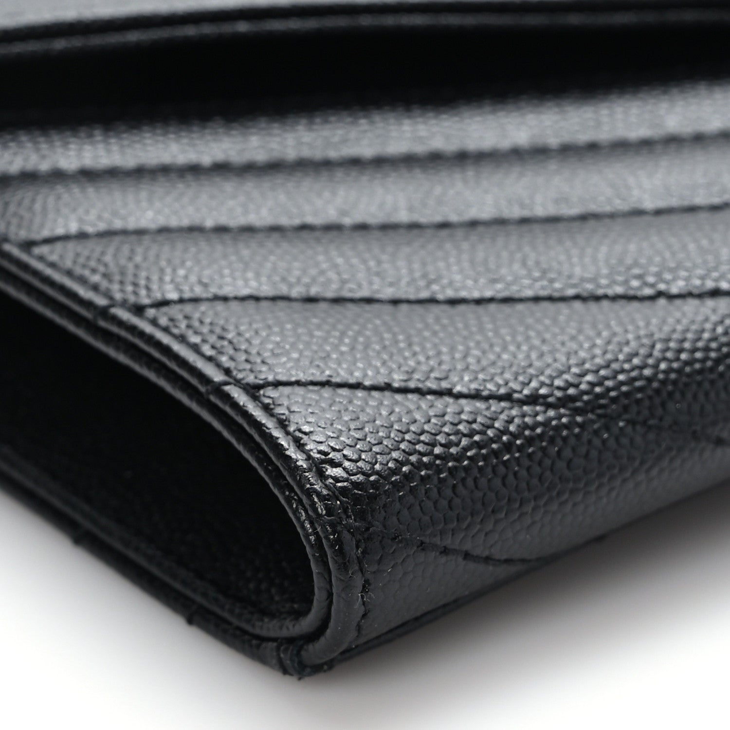 Saint Laurent Grain De Poudre Matelasse Chevron Monogram Envelope Clutch Black 8 of 9