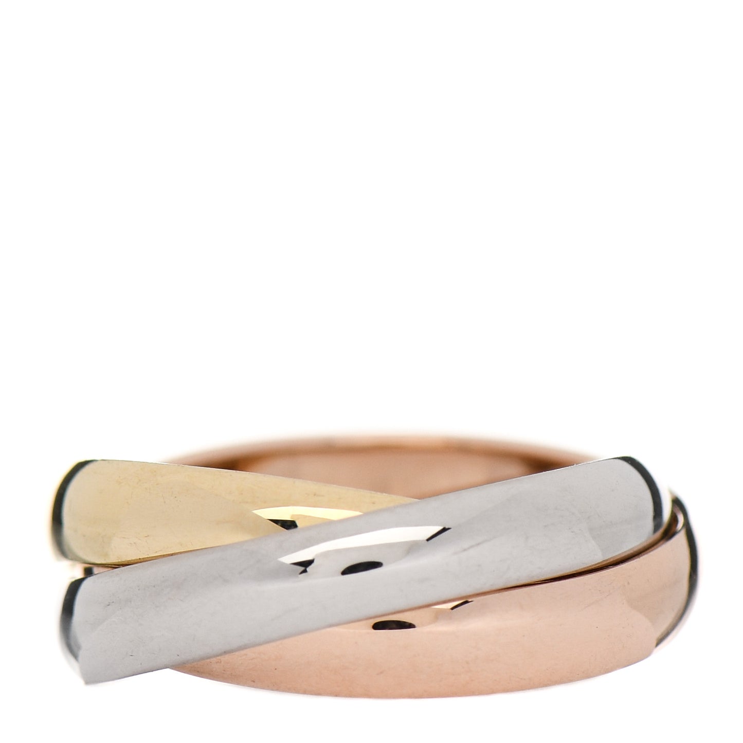 18K Pink Yellow White Gold Classic Trinity Ring 48 4.5