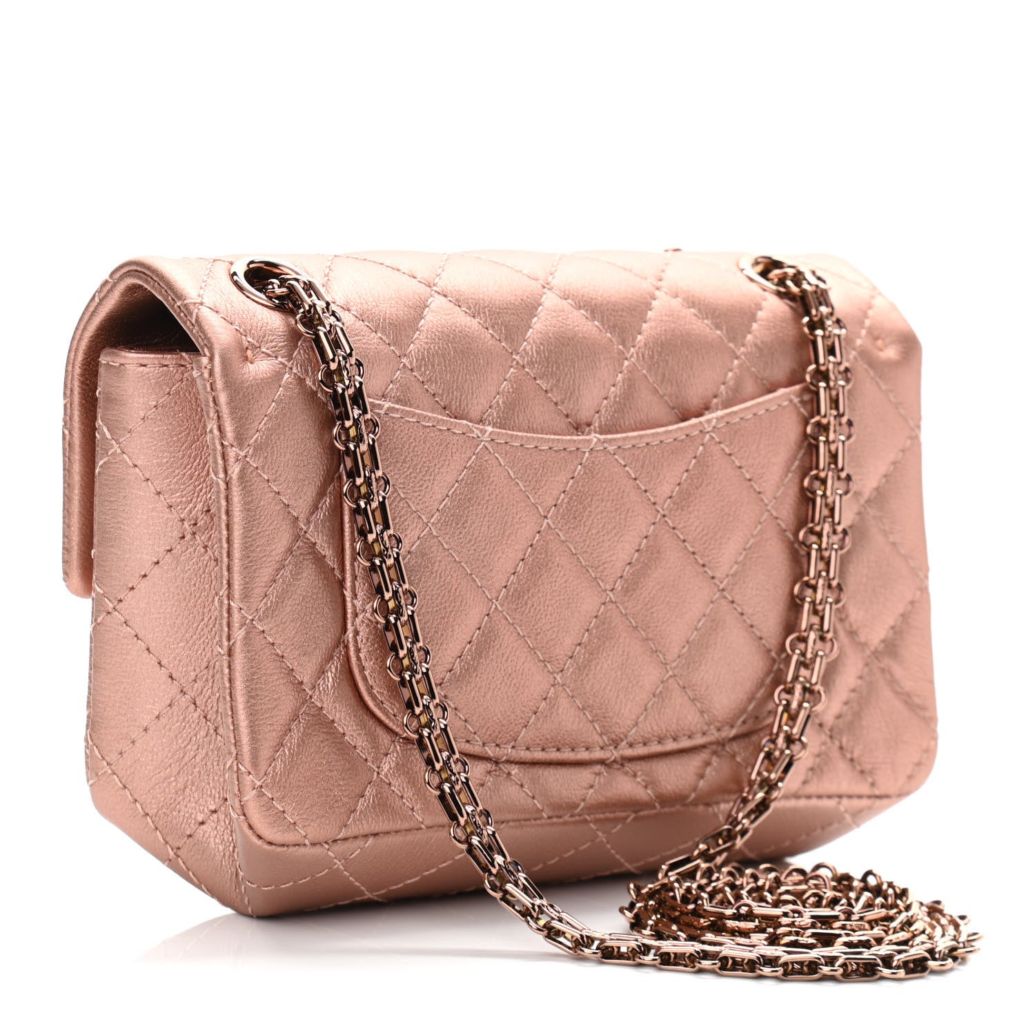 Chanel Metallic Grained Calfskin Quilted 2.55 Reissue Mini Flap Copper Pink 3 of 11