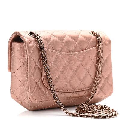 Chanel Metallic Grained Calfskin Quilted 2.55 Reissue Mini Flap Copper Pink 3 of 11
