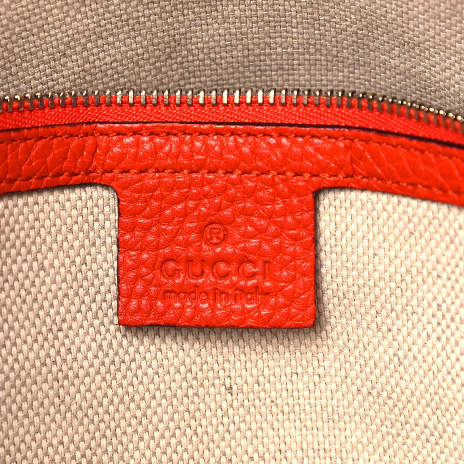 Gucci Pebbled Calfskin Medium Soho Chain Shoulder Bag Sun Orange 4 of 5