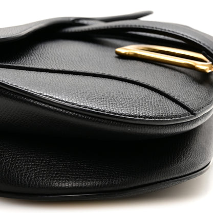 Christian Dior Grained Calfskin Saddle Bag Black 9 of 10