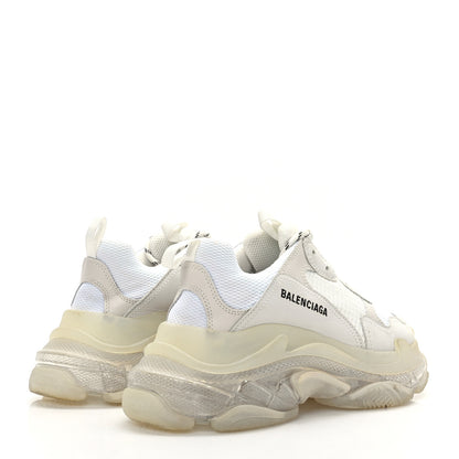 Balenciaga Fabric Mesh Clear Sole Womens Triple S Sneakers 40 White 4 of 7