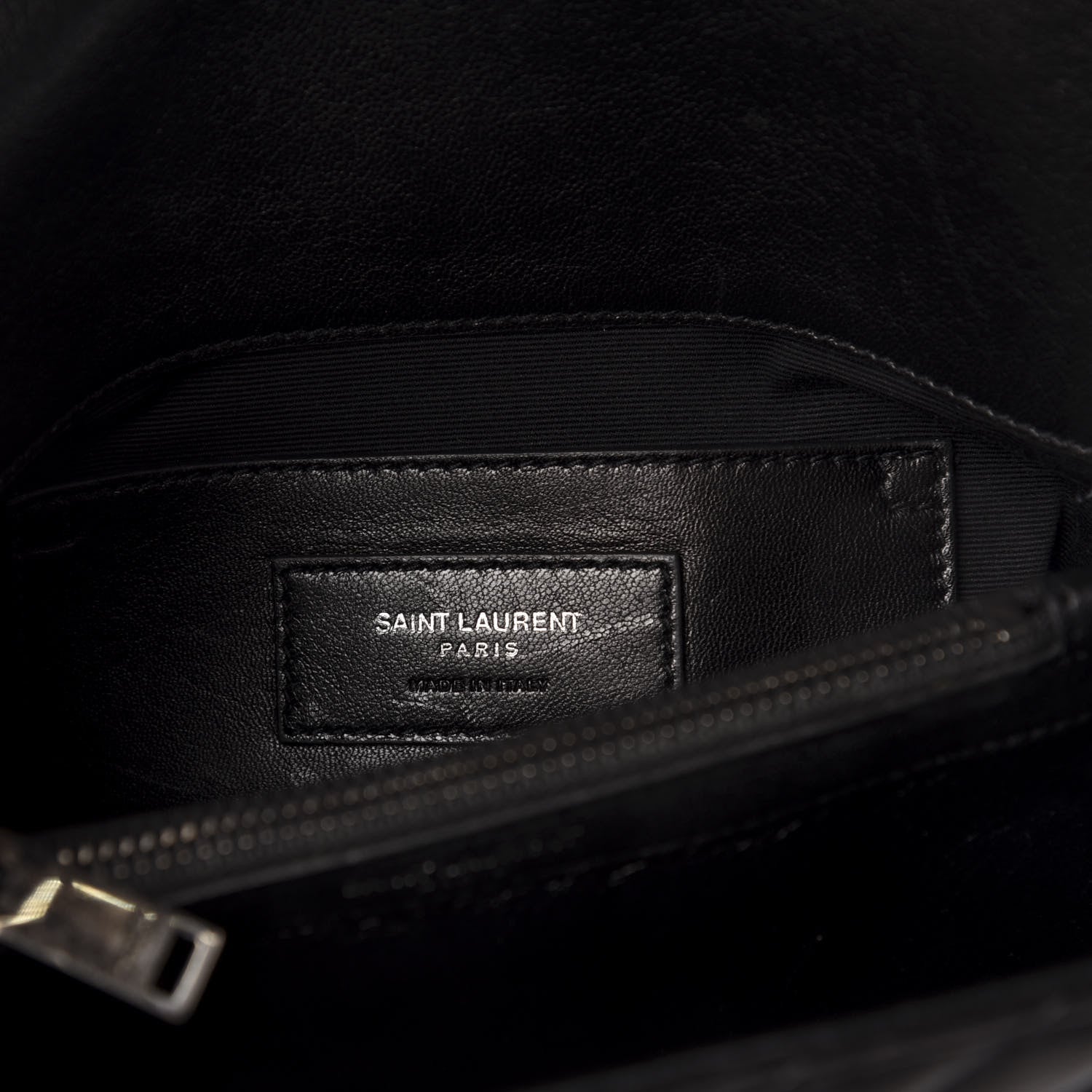 Saint Laurent Sheepskin Matelasse Chevron Monogram Medium College Bag Black 7 of 14