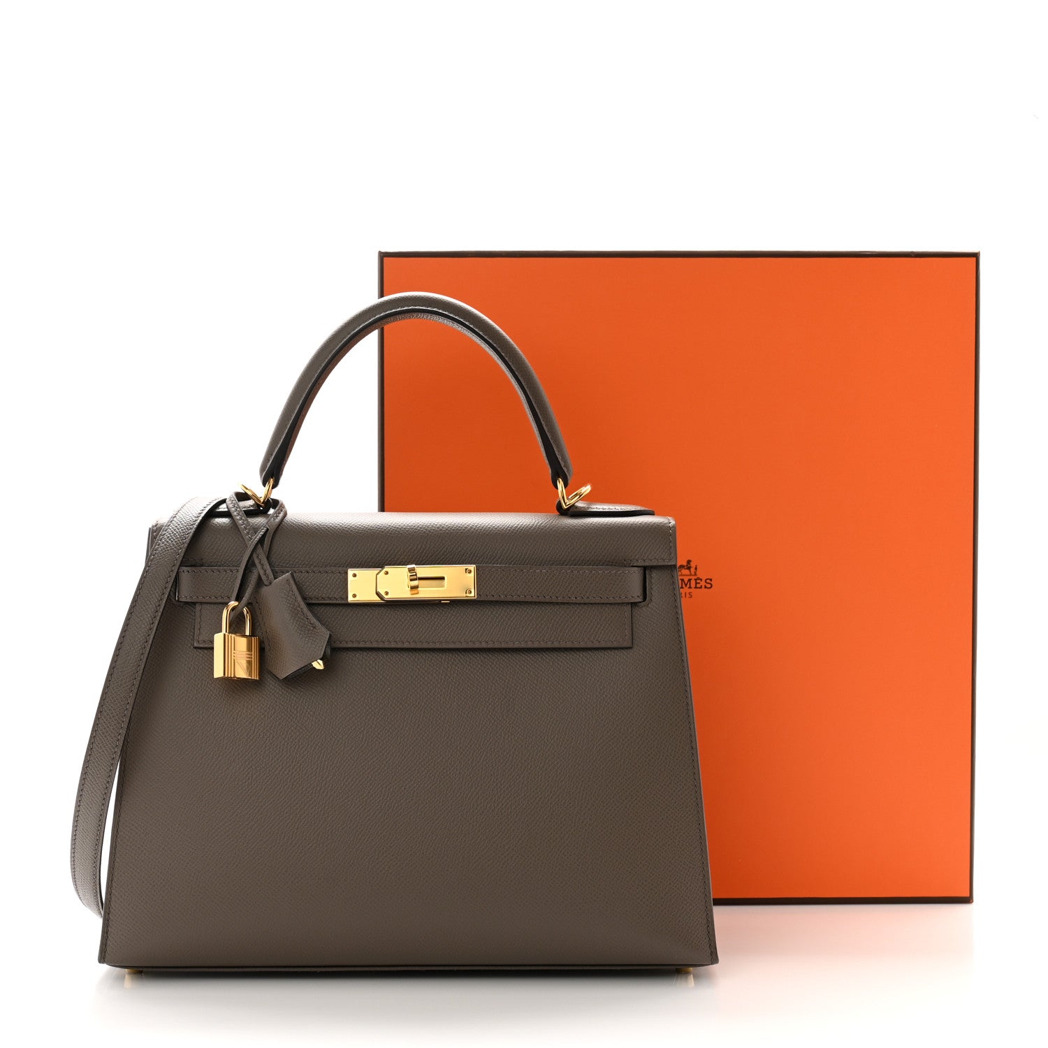 Hermes Epsom Kelly Sellier 28 Gris Etain 11 of 11