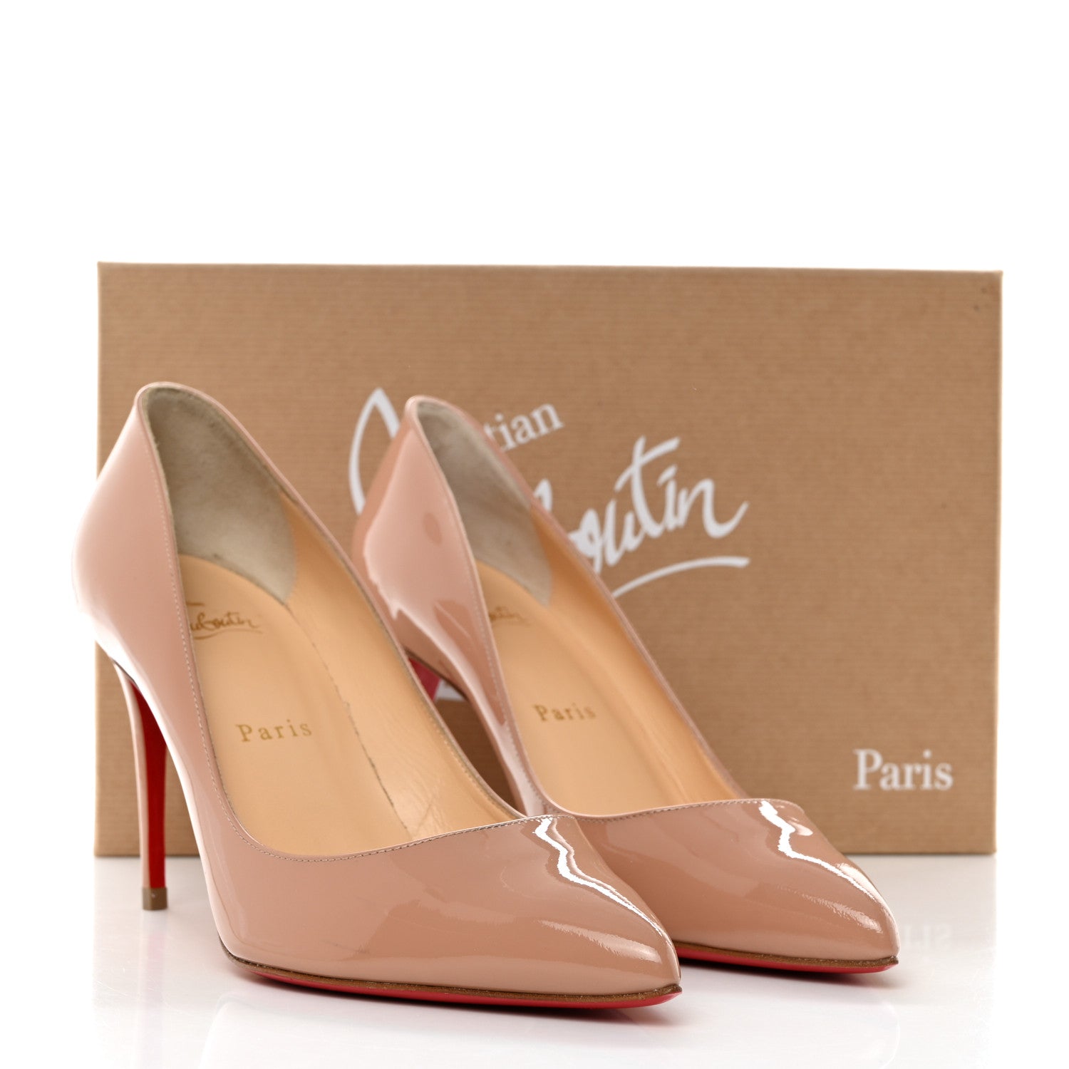 Christian Louboutin Patent Pigalle Follies 85 Pumps 37.5 Nude 10 of 10