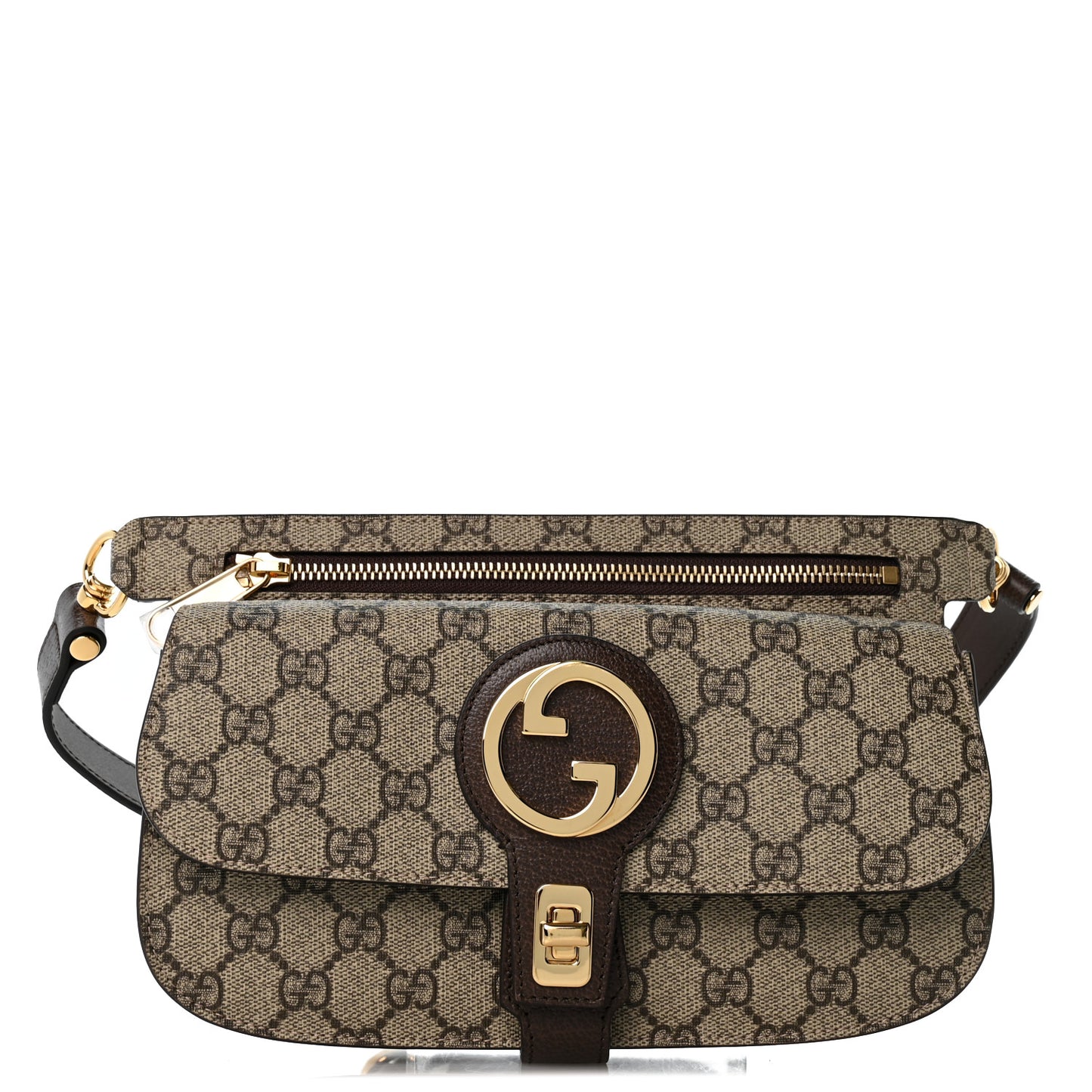 GG Supreme Monogram Textured Dollar Calfskin Blondie Belt Bag Beige Ebony New Acero