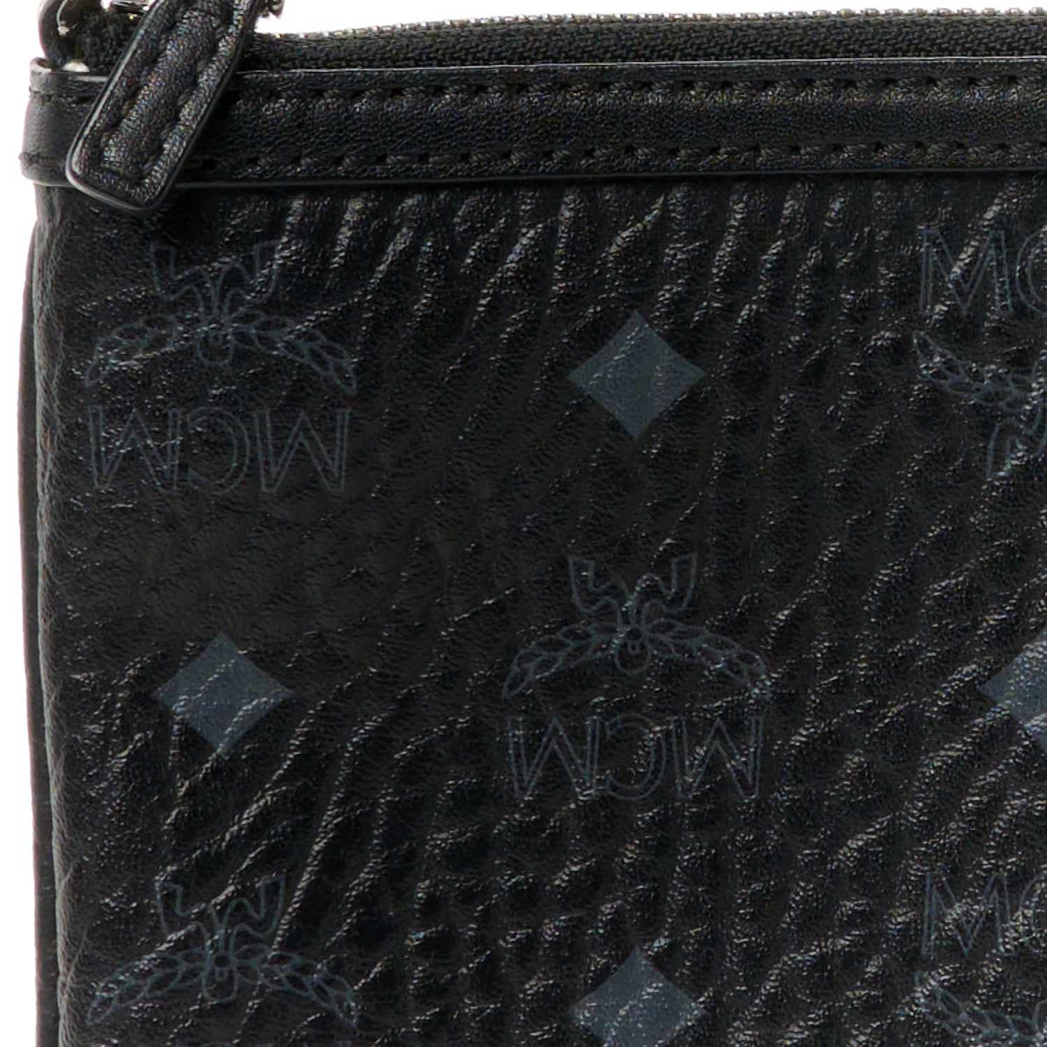 MCM Visetos Liz Shopper Tote Pouch Black 7 of 9