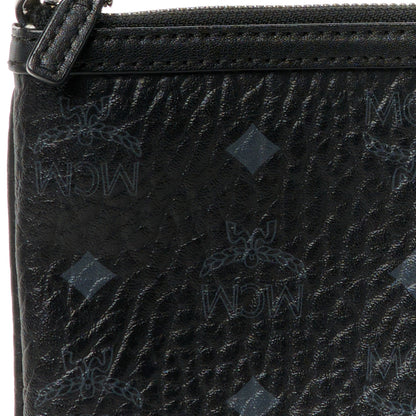 MCM Visetos Liz Shopper Tote Pouch Black 7 of 9