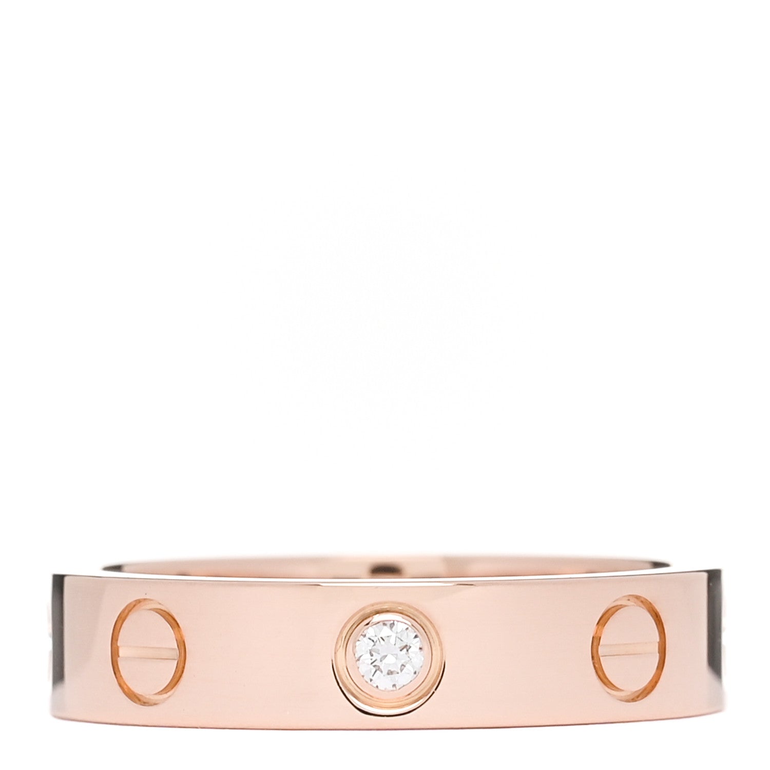 Cartier 18K Pink Gold Diamond 4mm LOVE Wedding Band Ring 49 4.75 1 of 4