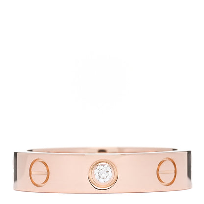 Cartier 18K Pink Gold Diamond 4mm LOVE Wedding Band Ring 49 4.75 1 of 4