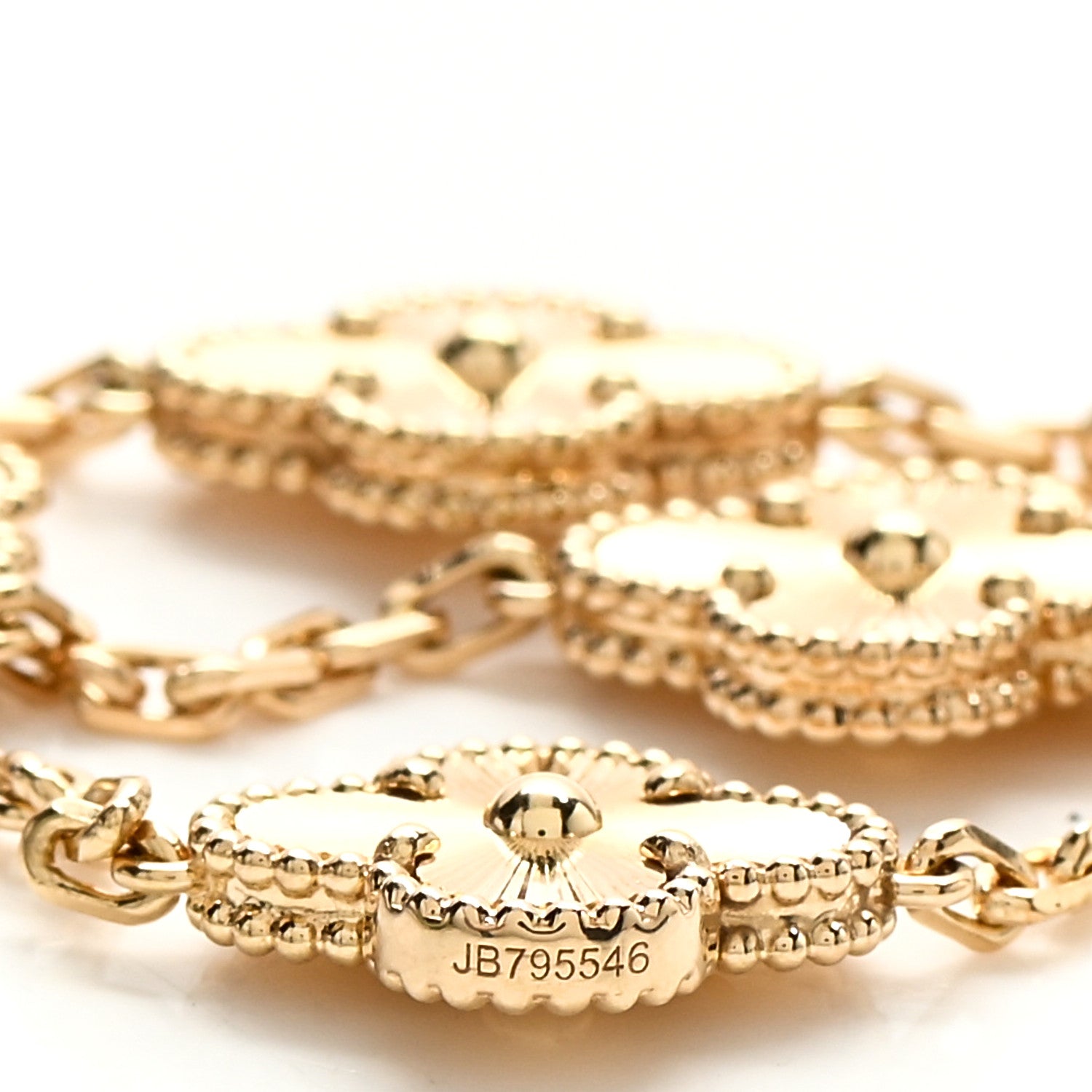 Van Cleef & Arpels 18K Yellow Gold 5 Motifs Guilloche Vintage Alhambra Bracelet 4 of 6