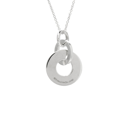 Tiffany Sterling Silver 1837 Double Interlocking Drop Pendant Necklace 4 of 6