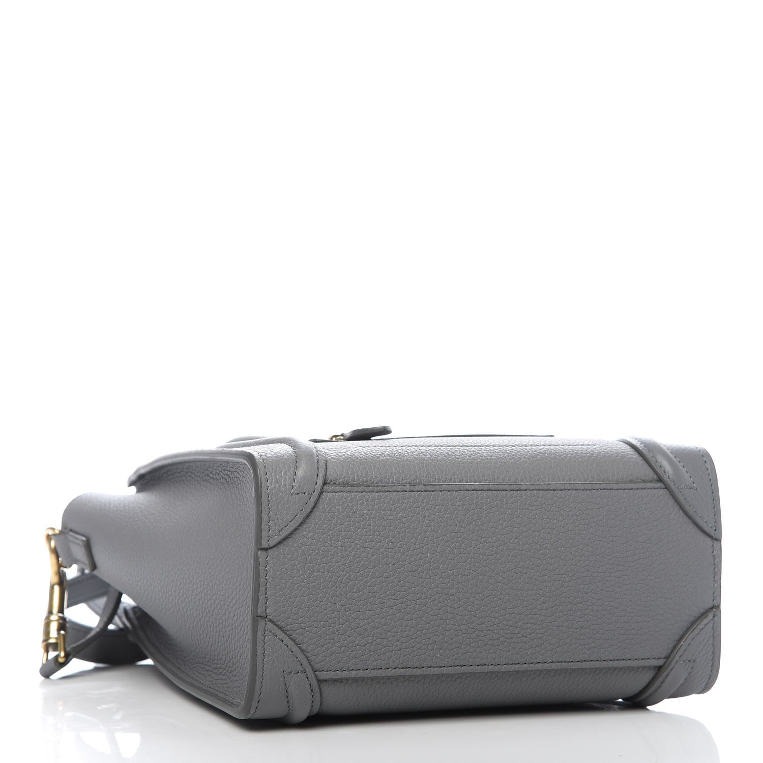 Celine Drummed Calfskin Nano Luggage Kohl 4 of 10