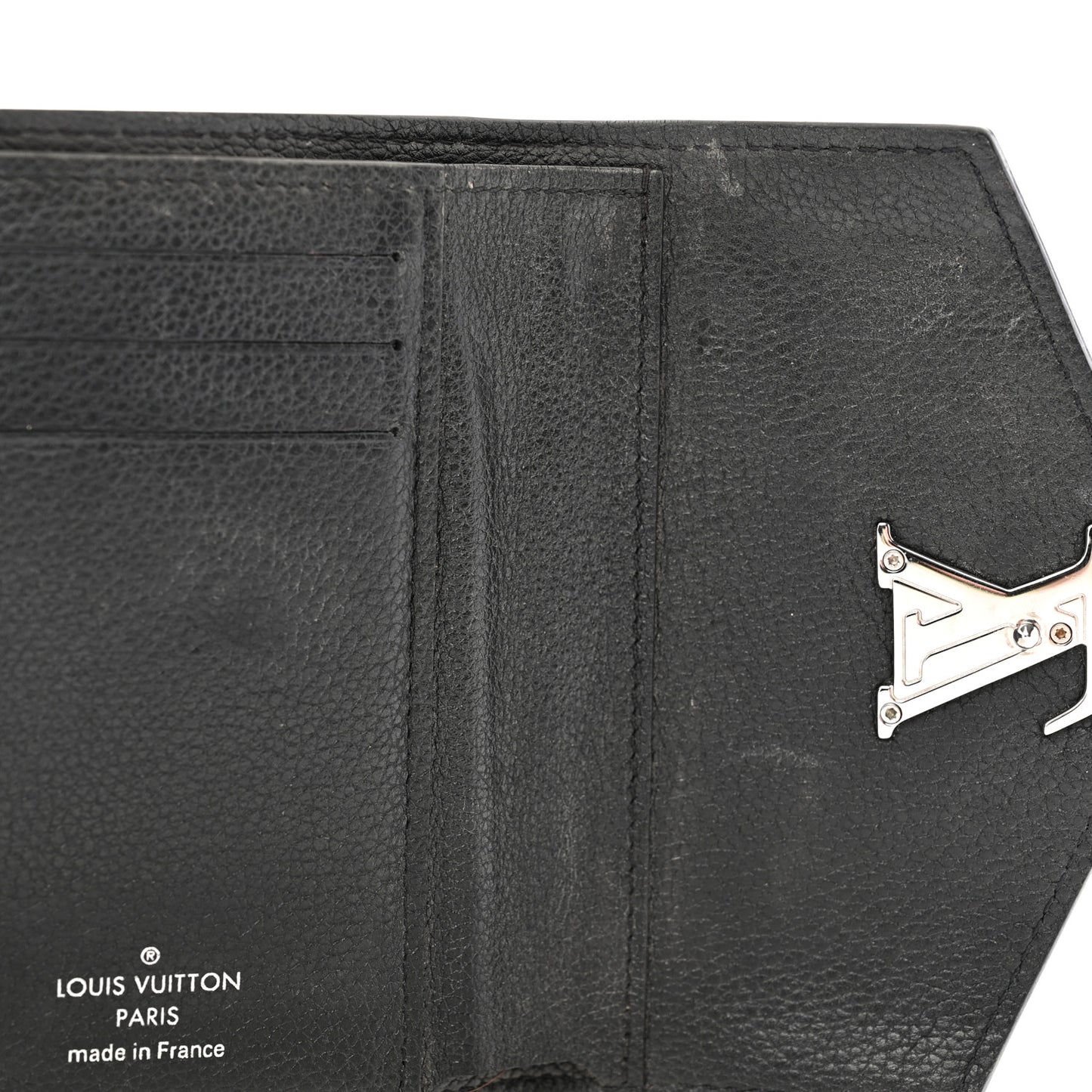 Soft Calfskin My Lockme Compact Wallet Black