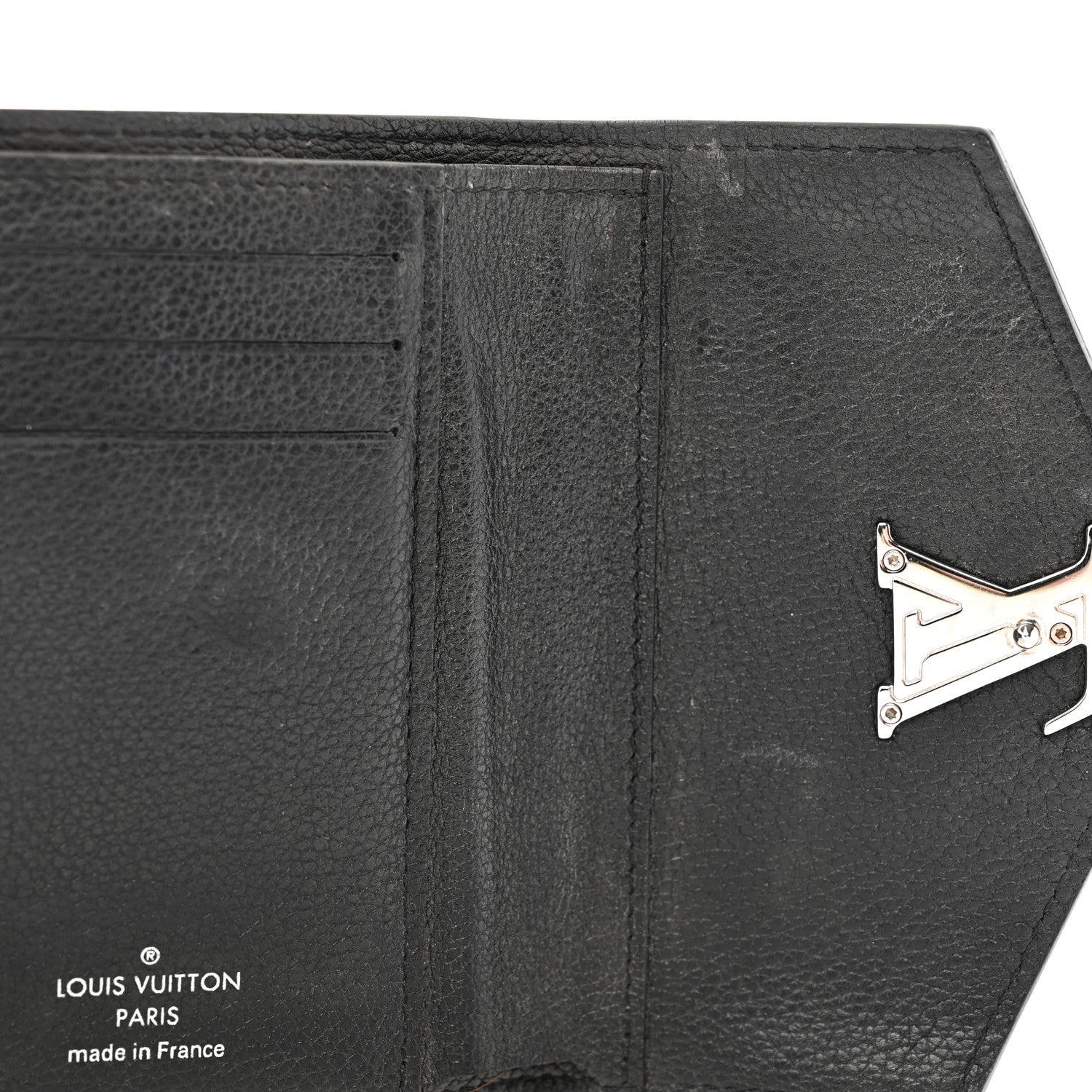 Louis Vuitton Soft Calfskin My Lockme Compact Wallet Black 9 of 13