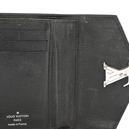Louis Vuitton Soft Calfskin My Lockme Compact Wallet Black 9 of 13