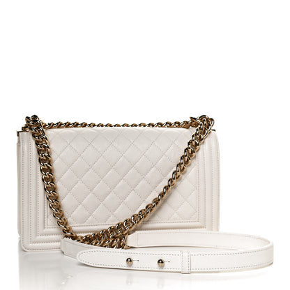 Chanel Caviar Quilted Medium Boy Flap White 2 of 10