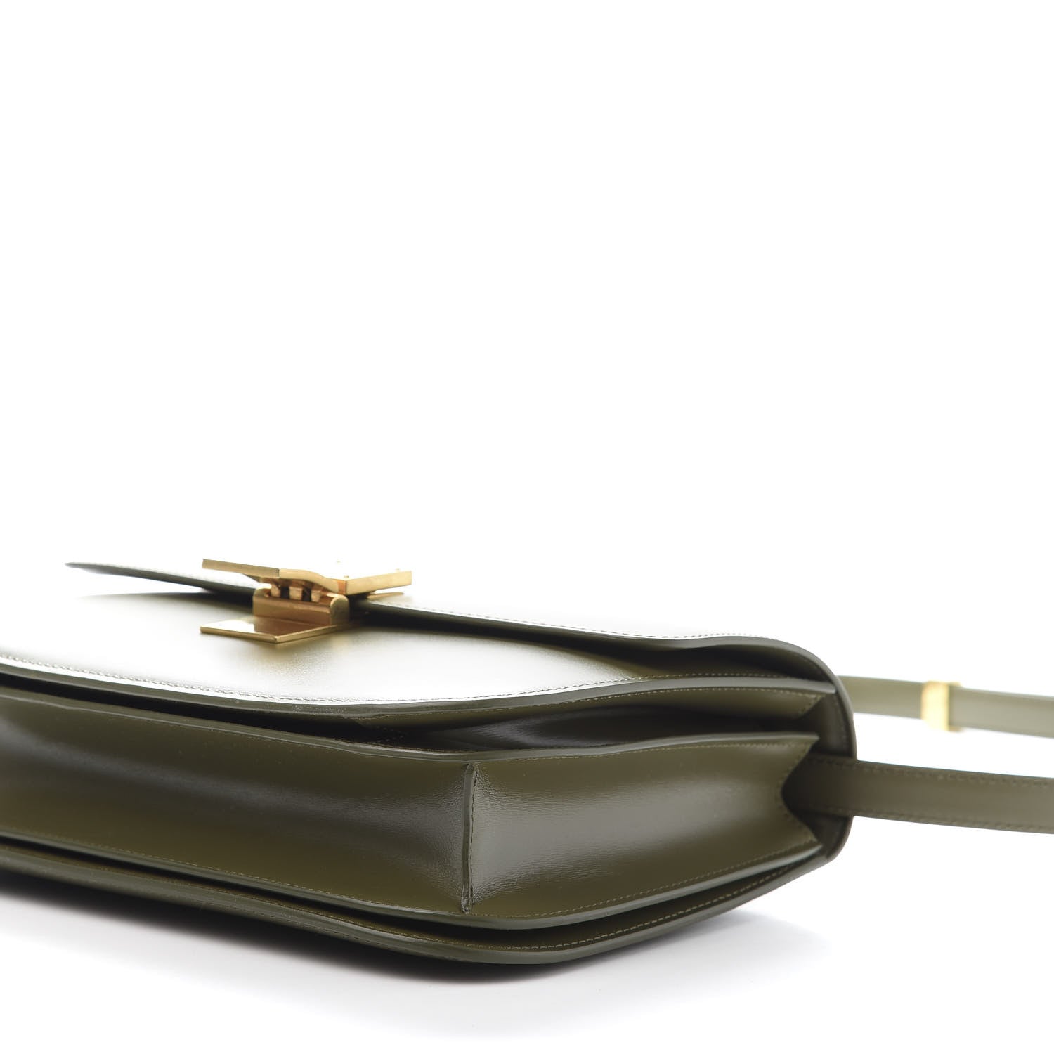 Celine Box Calfskin Classic Box Medium Flap Bag Army Green 9 of 10