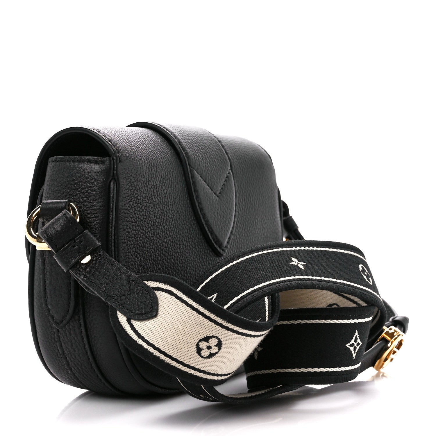 Louis Vuitton Grained Calfskin LV Pont 9 Soft PM Black 3 of 11