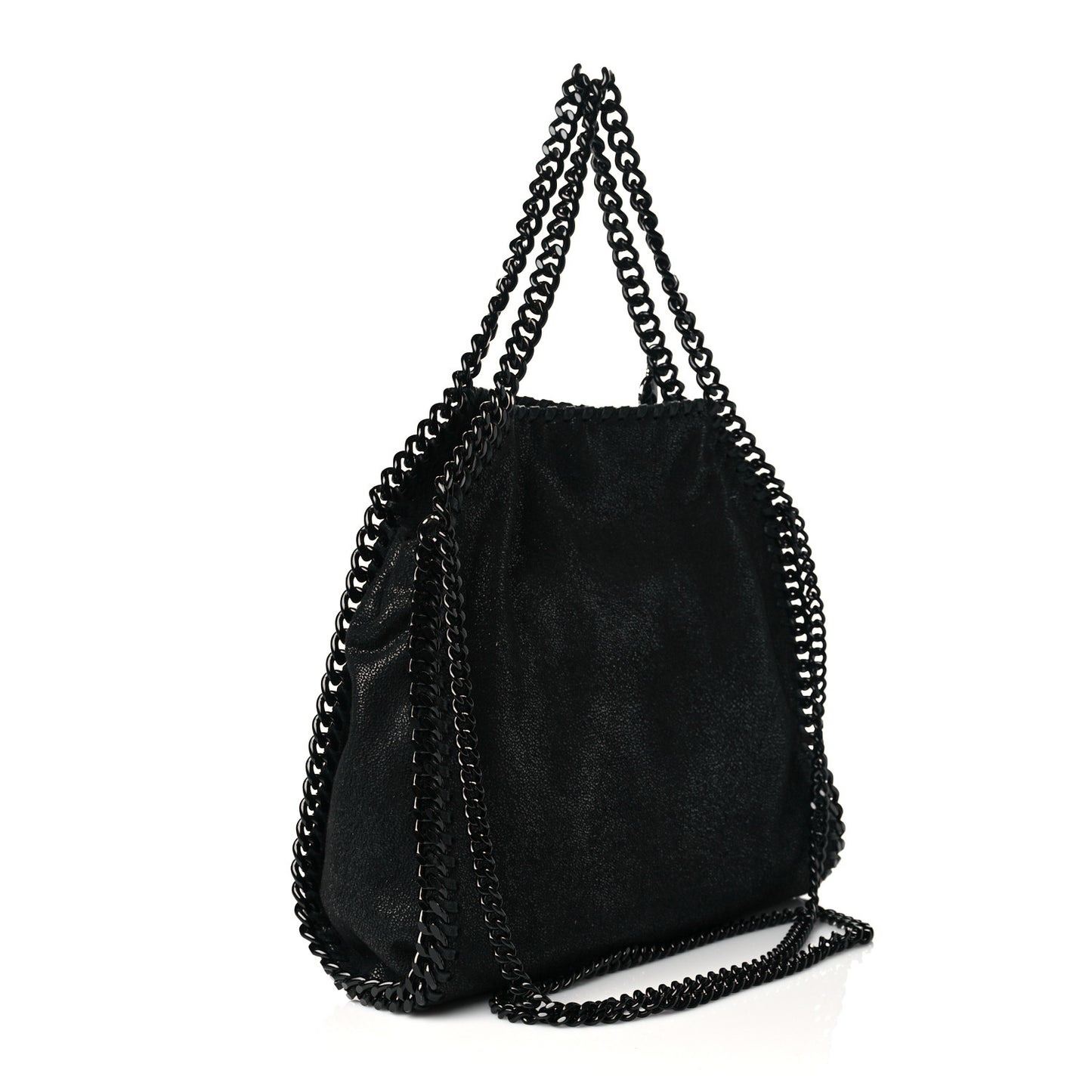 Shaggy Deer Mini Falabella Fold Over Tote Black