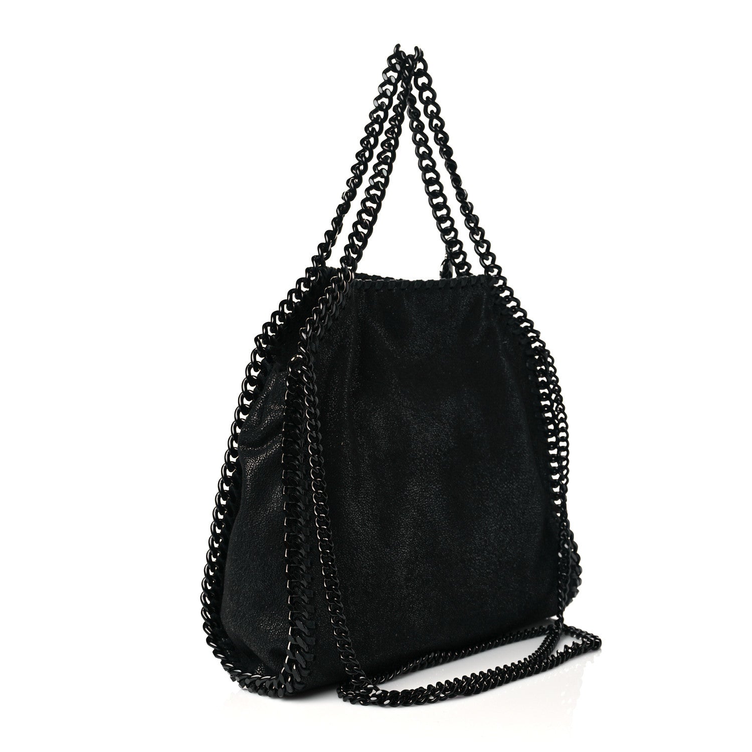 Stella McCartney Shaggy Deer Mini Falabella Fold Over Tote Black 3 of 10