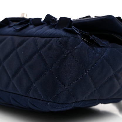 Chanel Satin Paillette Sequin Quilted Medium Single Flap Navy 10 of 10