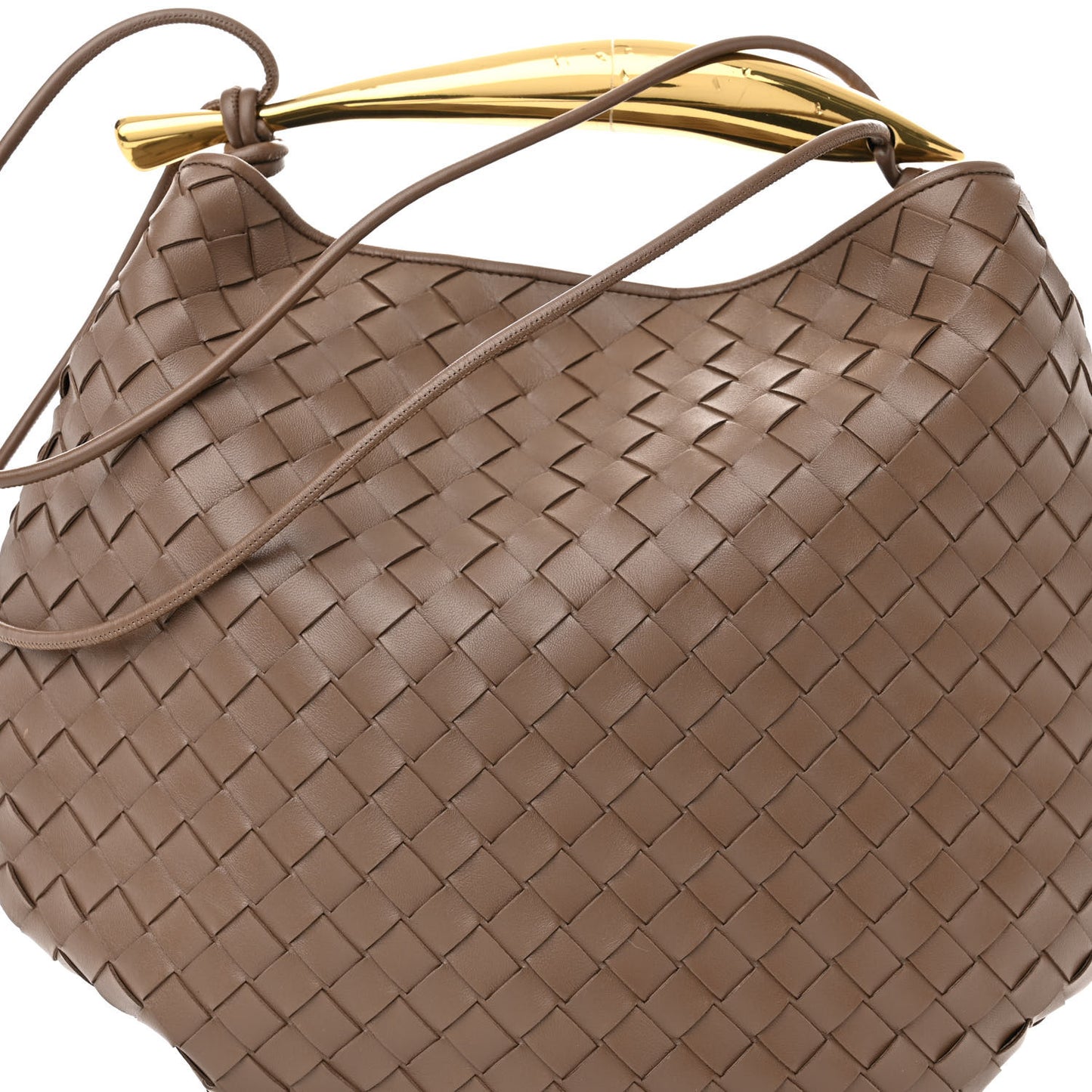 Nappa Intrecciato Medium Sardine Bag Taupe Grey