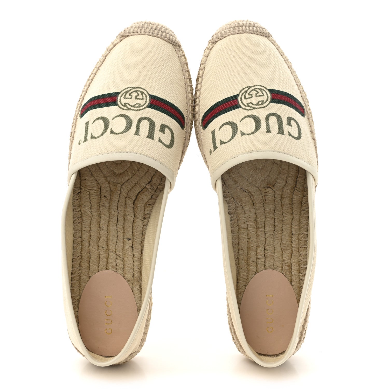 Gucci Canvas Logo Espadrilles 39.5 Greggio White 2 of 10