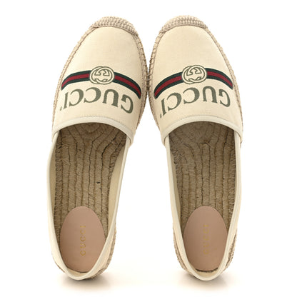 Gucci Canvas Logo Espadrilles 39.5 Greggio White 2 of 10