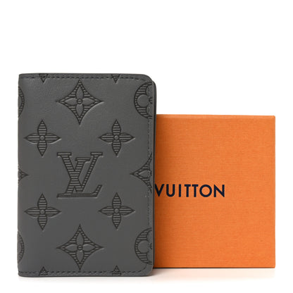 Louis Vuitton Calfskin Monogram Shadow Pocket Organizer Antarctic Grey 7 of 7