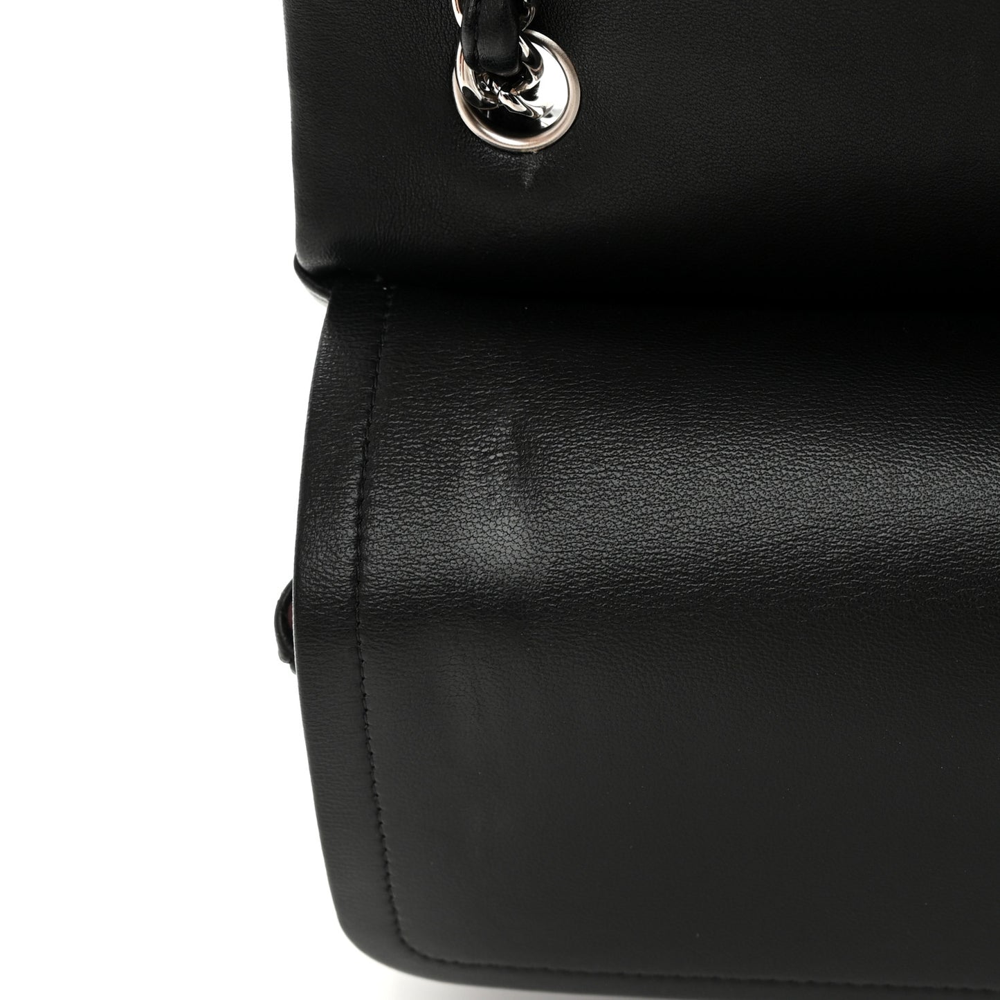 Lambskin Quilted Jumbo Double Flap Black