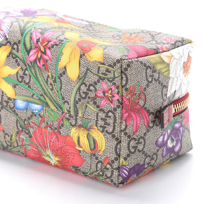 Gucci Soft GG Supreme Monogram Flora Calfskin Medium Ophidia Cosmetic Case Beige Ebony Multicolor Rosso 7 of 11