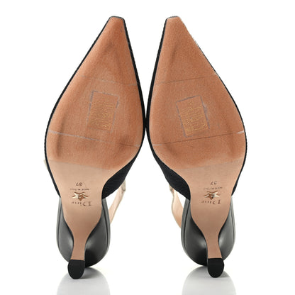 Christian Dior Technical Canvas Ribbon J Adior Slingback 65mm Pumps 37 Black 5 of 8