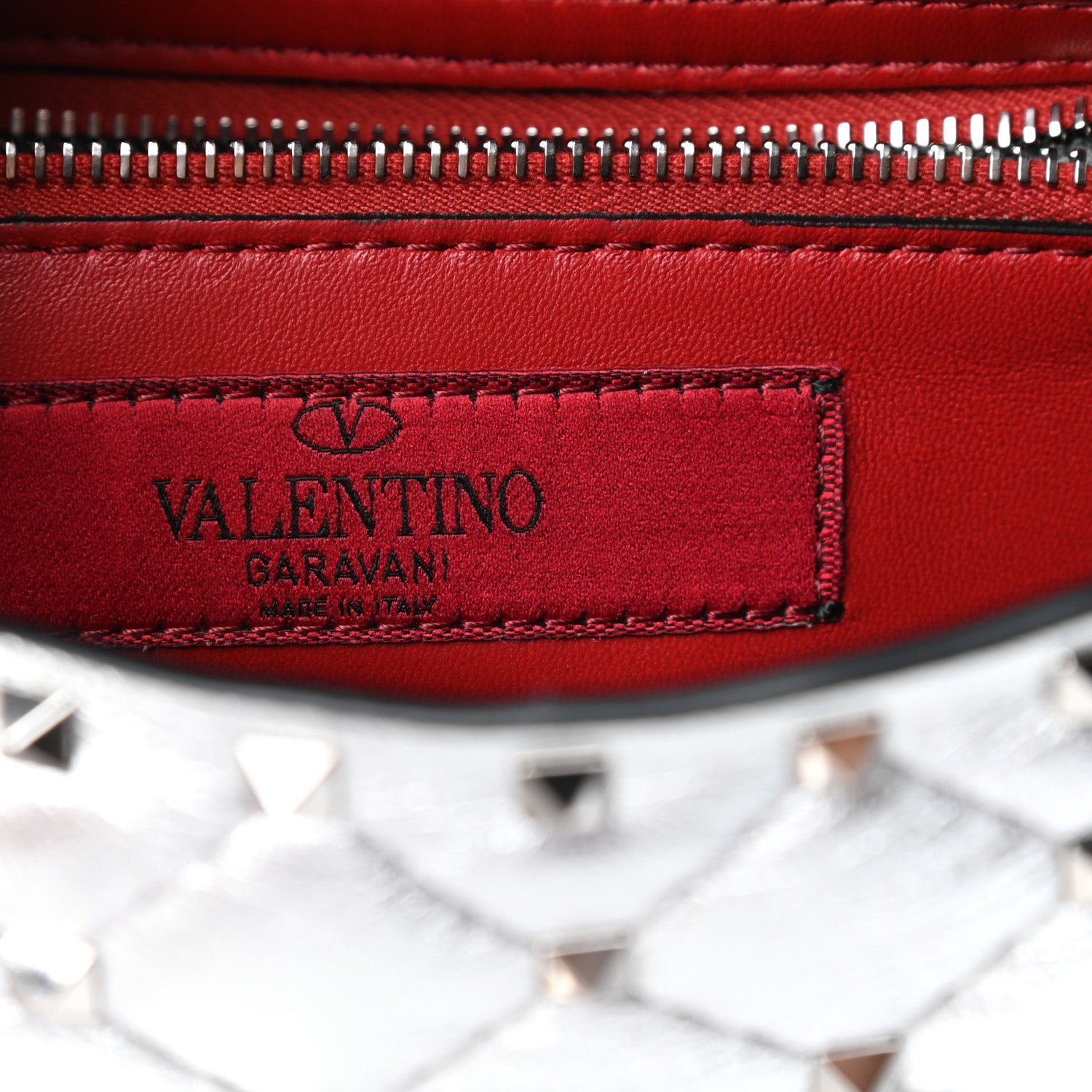 Valentino Garavani Metallic Nappa Medium Rockstud Spike Shoulder Bag Silver 6 of 8