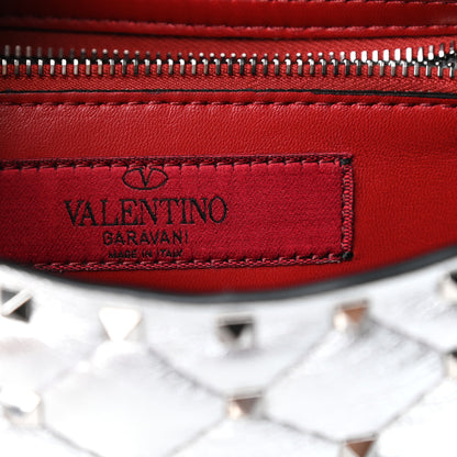 Valentino Garavani Metallic Nappa Medium Rockstud Spike Shoulder Bag Silver 6 of 8