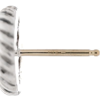 David Yurman Sterling Silver 14K Yellow Gold Blue Topaz Cookie Cable Earrings 4 of 5