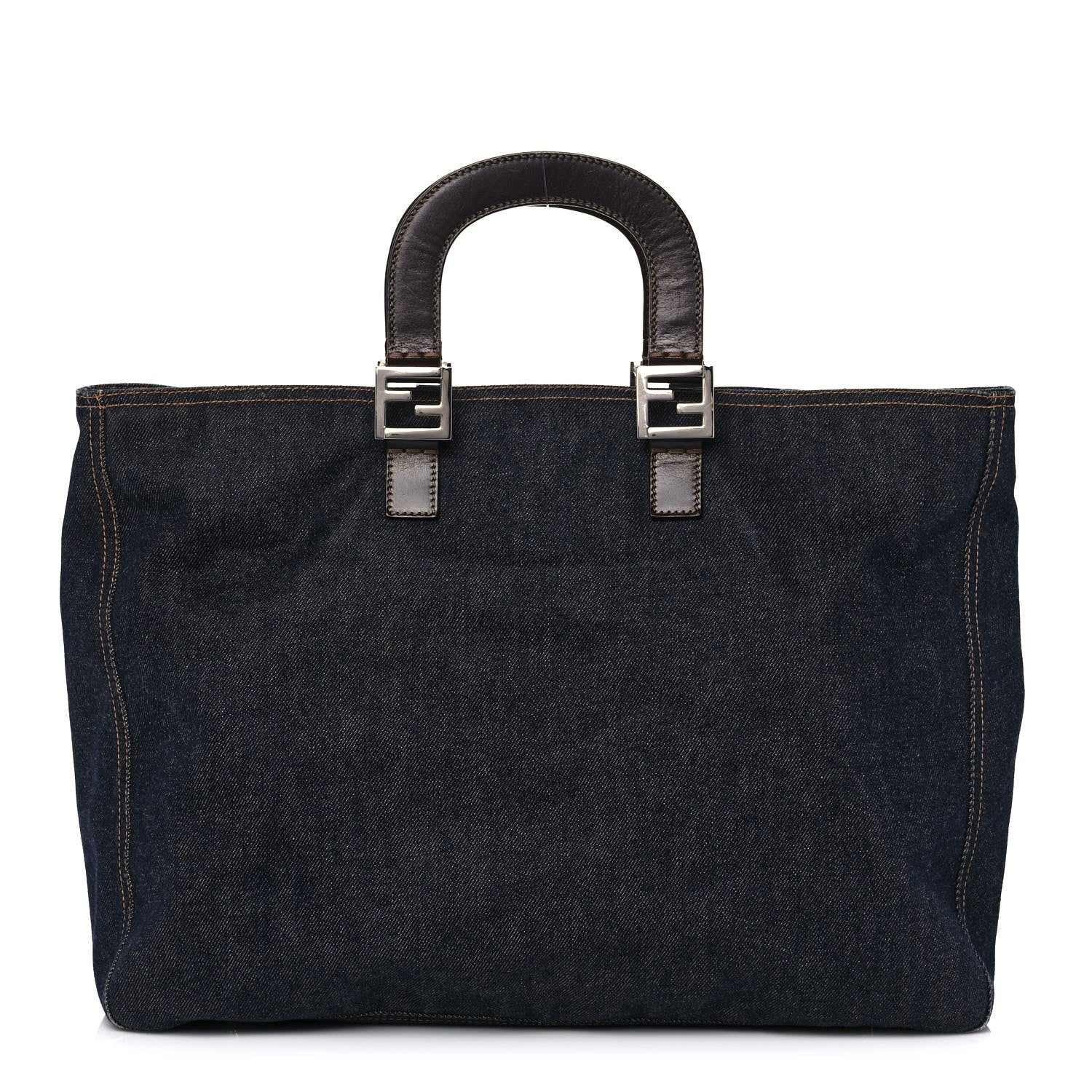 Fendi Denim Holdall Tote Blue 1 of 12