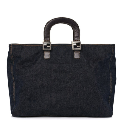 Fendi Denim Holdall Tote Blue 1 of 12