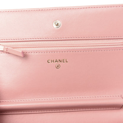 Chanel Lambskin Quilted Wallet On Chain WOC Pink 6 of 11