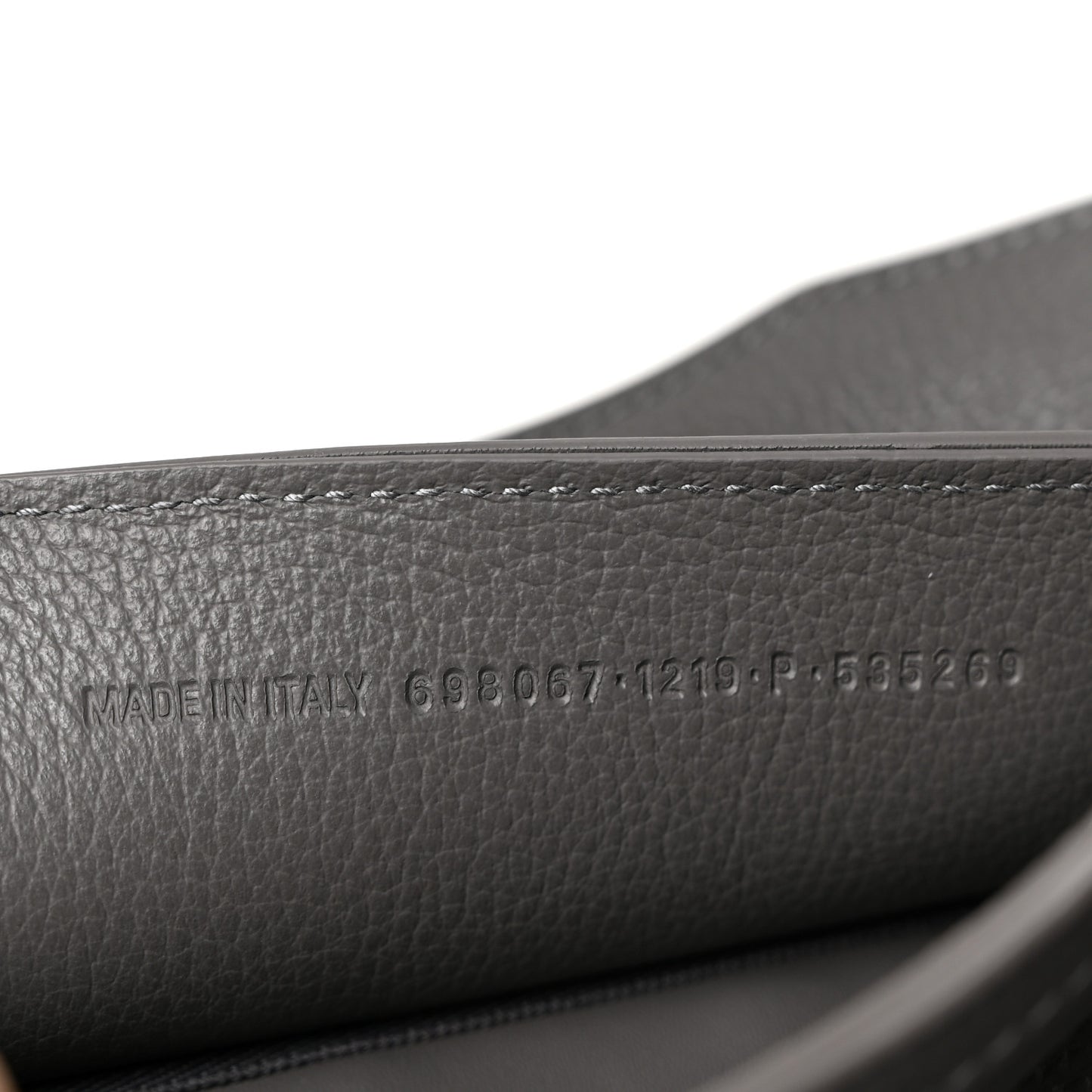 Grained Calfskin Neo Classic Silver Hardware Mini City Dark Grey