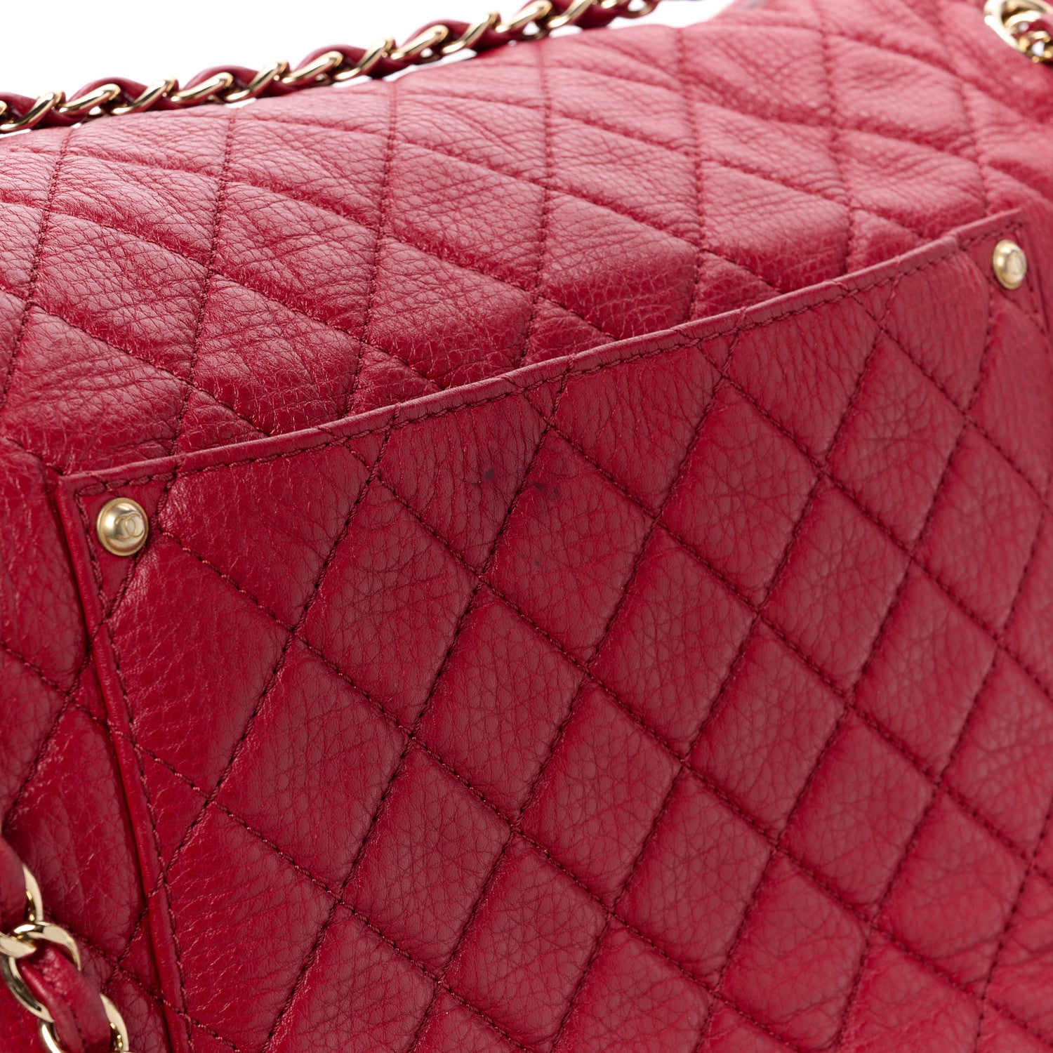 Chanel Calfskin Quilted XXL Travel Flap Bag Red 14 of 14