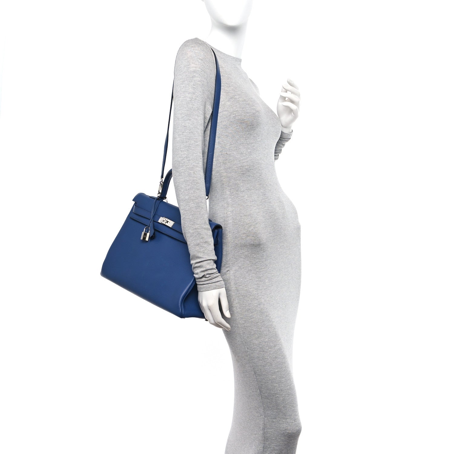 Hermes Togo Kelly Retourne 35 Bleu Brighton 2 of 10