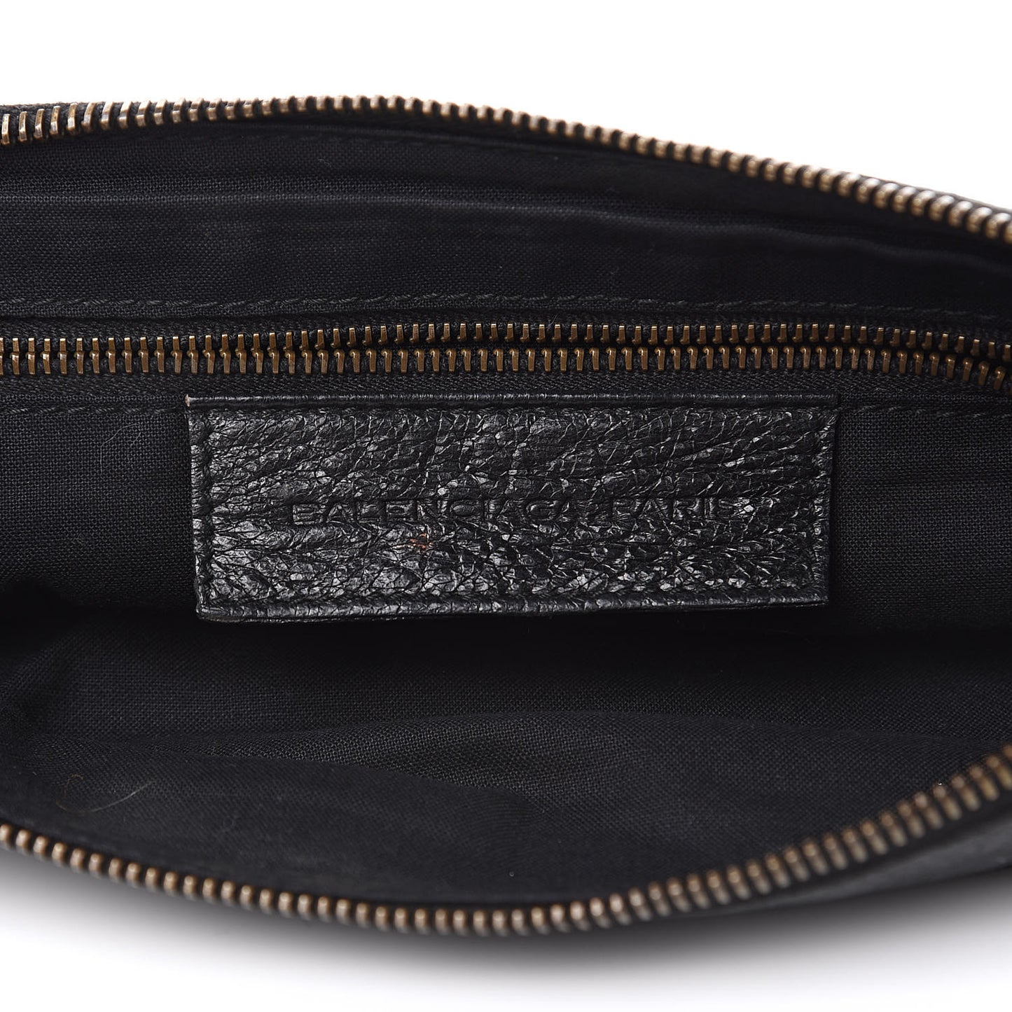 Agneau Classic Hardware Flat Handle Clutch Black