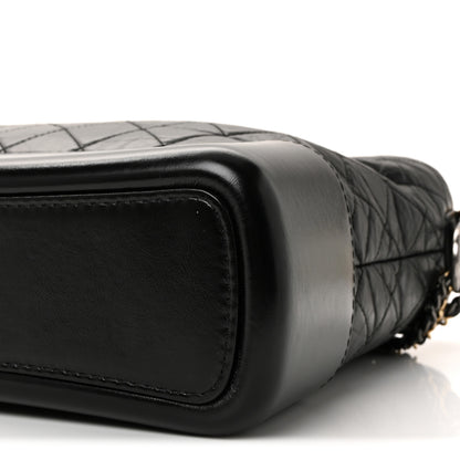 Chanel Aged Calfskin Quilted Large Gabrielle Hobo Black 9 of 10