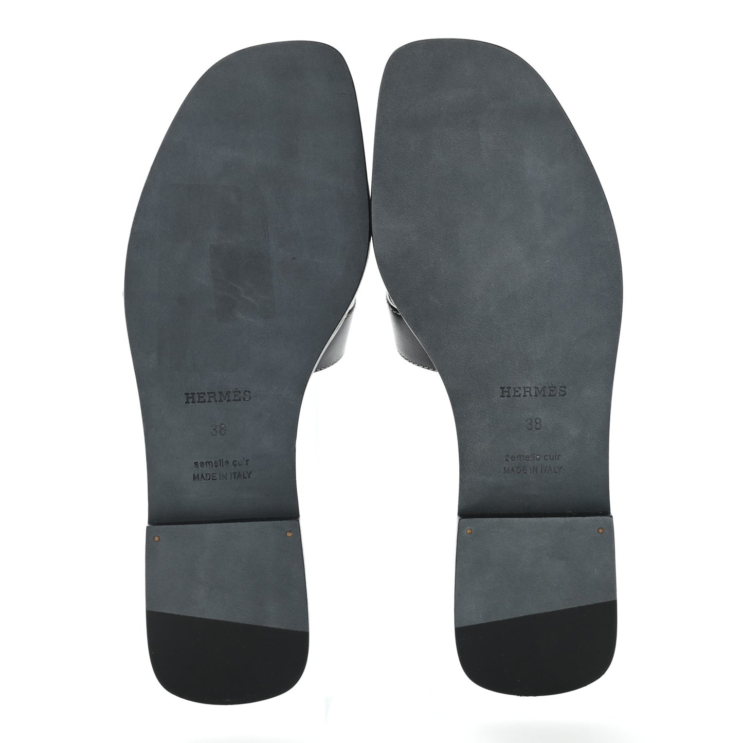 Box Calfskin Oran Sandals 38 Black